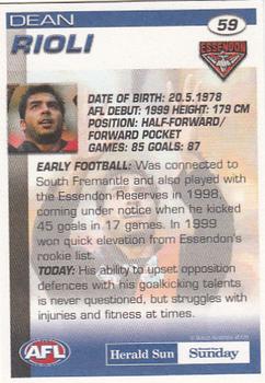2005 Select Herald Sun AFL #59 Dean Rioli Back
